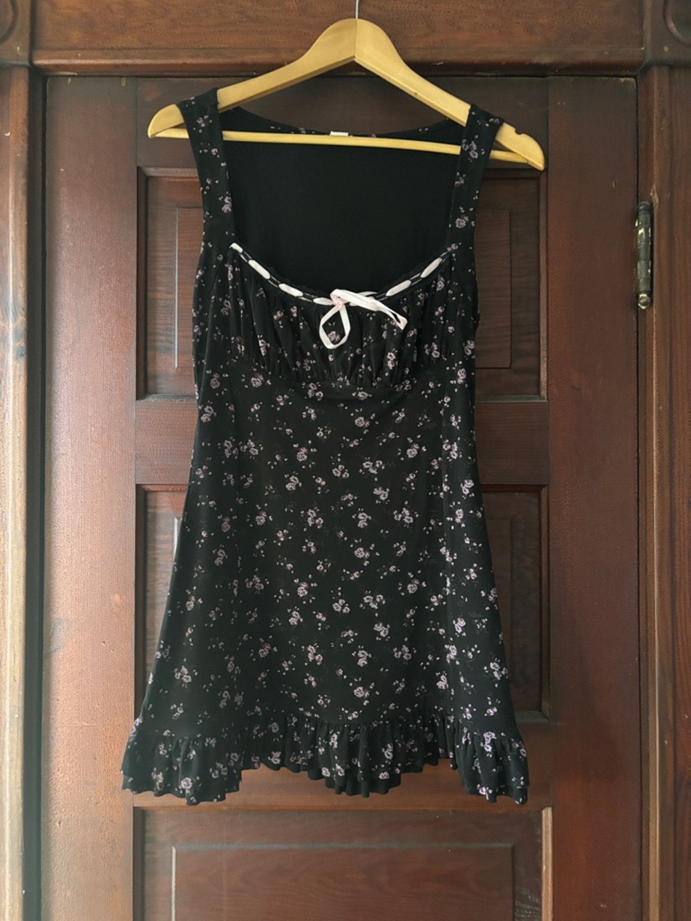 Black Floral Sundress with Pink Accents - kimchi blue